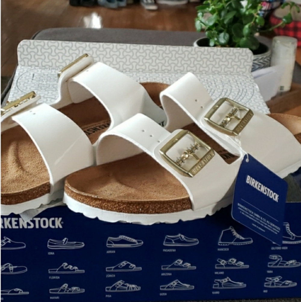 Birkenstock Arizona Patent White